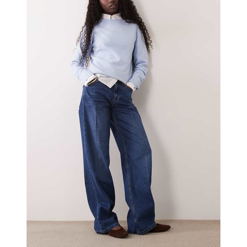 ASOS DESIGN mensy slack jean in mid blue wash