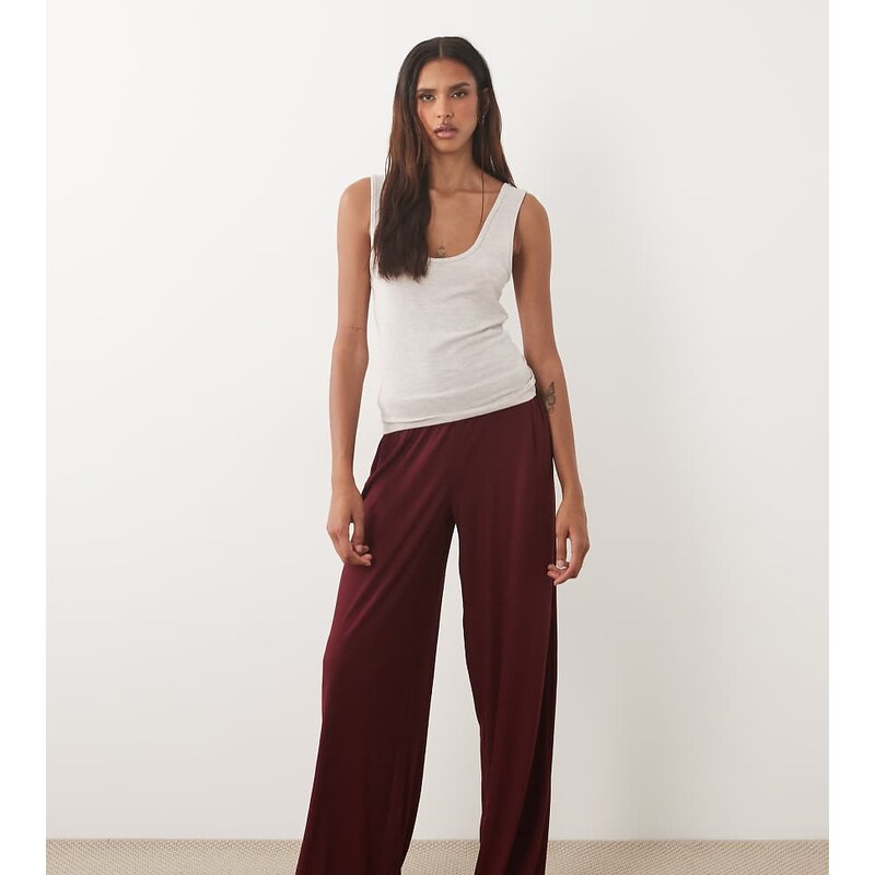 ASOS Tall ASOS DESIGN Tall lounge ribbed mix & Match wide leg