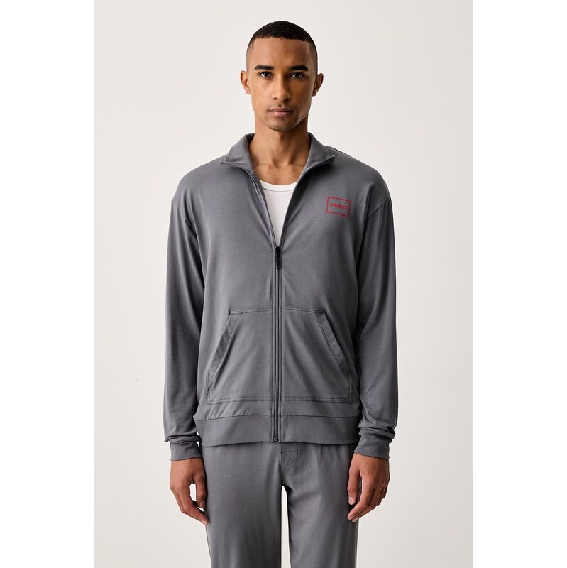 HUGO loungwear mikina pánská bavlněná s elastanem Laze Zip