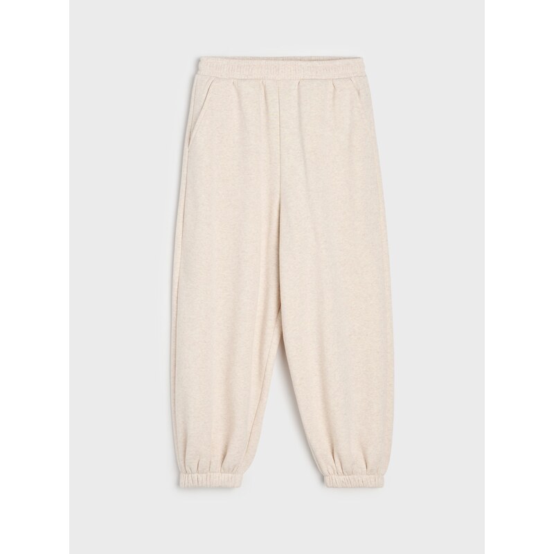 Sinsay - Tepláky loose jogger - béžová