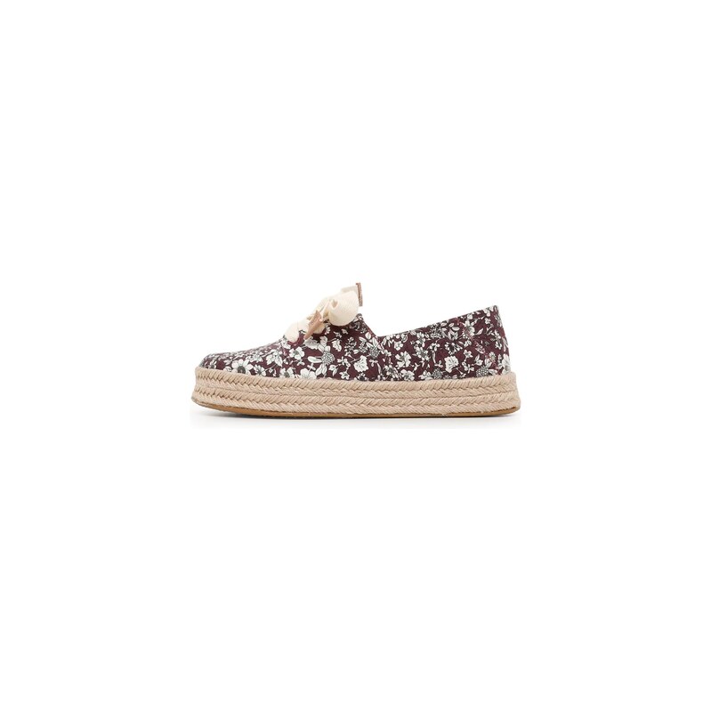 TOMS Espadrilky burgundská červeň / černá / bílá