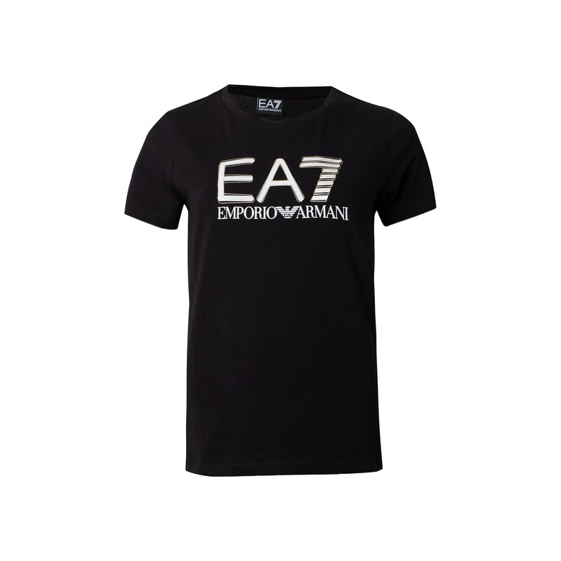 EA7 Emporio Armani Tričko černá / bílá