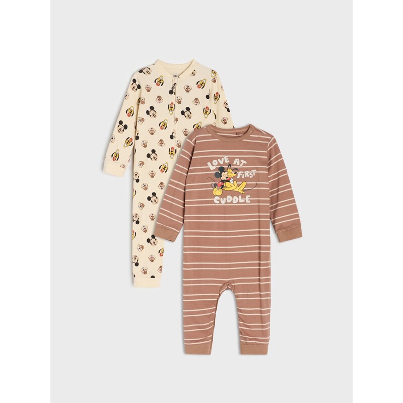 Sinsay - Bavlněné body Mickey Mouse 2 pack - hnědá