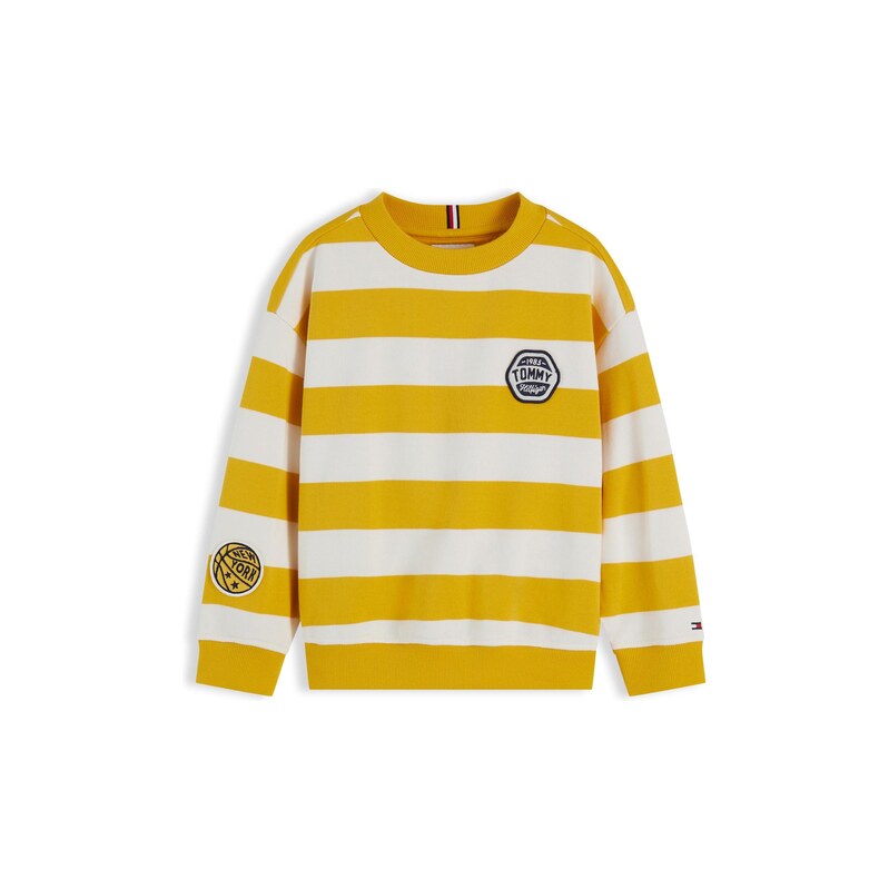 TOMMY HILFIGER Mikina světle žlutá / bílá
