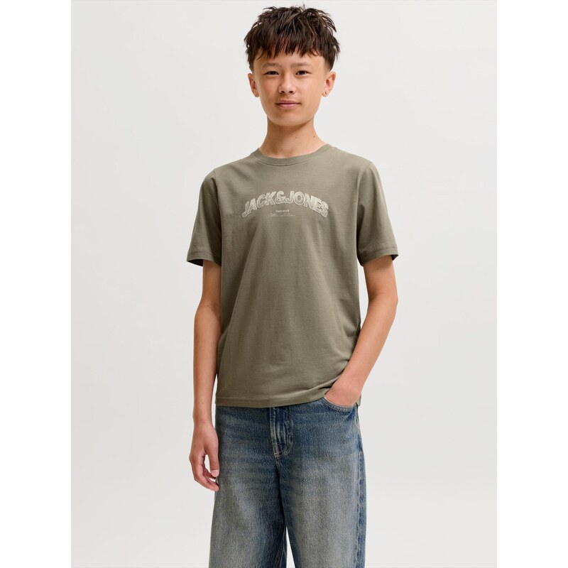 Jack & Jones Junior Tričko JJAVERY šedobéžová / barvy bláta