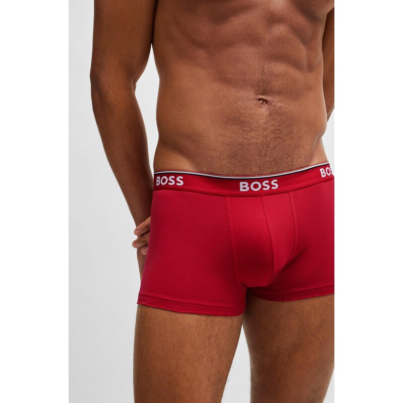 BOSS Boxerky Power modrá / červená / černá / bílá
