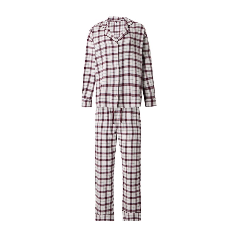 Hunkemöller Pyžamo modrá / bordó / černá / bílá
