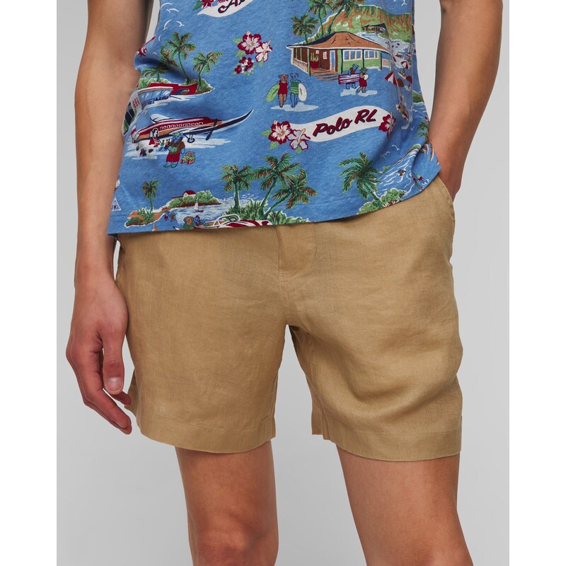 Pánské Béžové Lněné šortky Polo Ralph Lauren