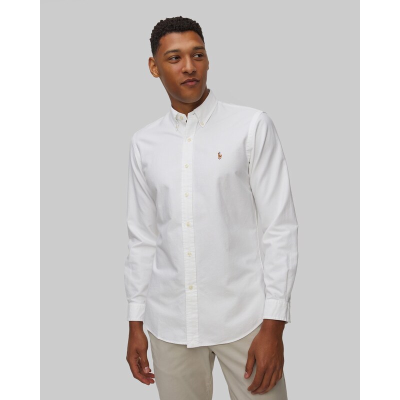 Polo Ralph Lauren Bílá Pánská Košile S Dlouhými Rukávy Ralph