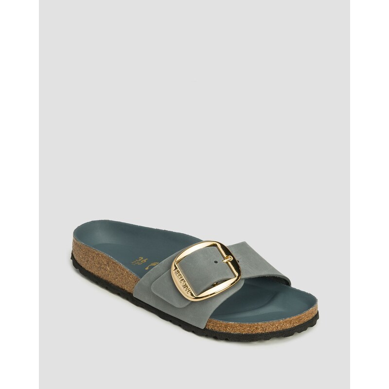 Dámské šedé Pantofle Birkenstock Madrid Big Buckle Leoi Narrow