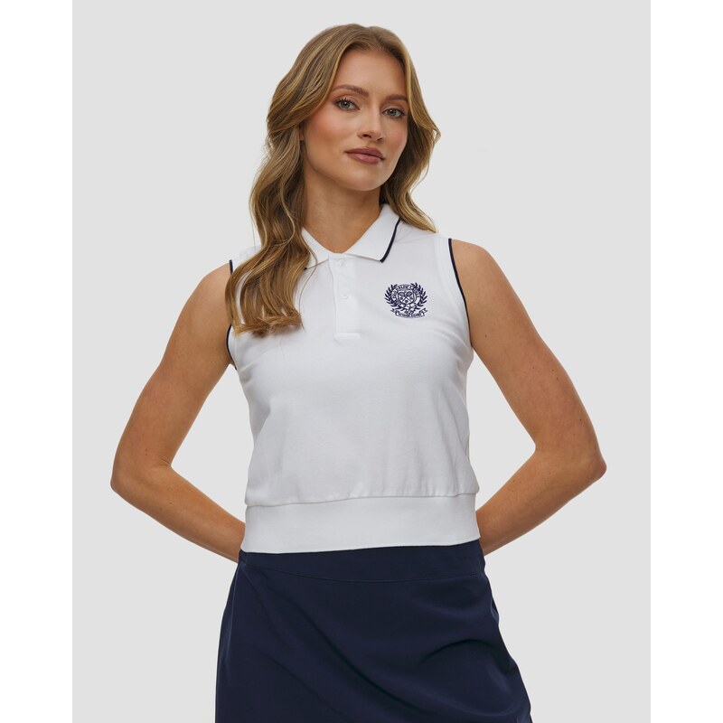 Dámská Pletená Polokošile Bez Rukávů Polo Ralph Lauren V Bílé
