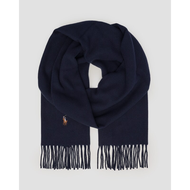 Pánská Vlněná šála Polo Ralph Lauren V Tmavě Modré Barvě