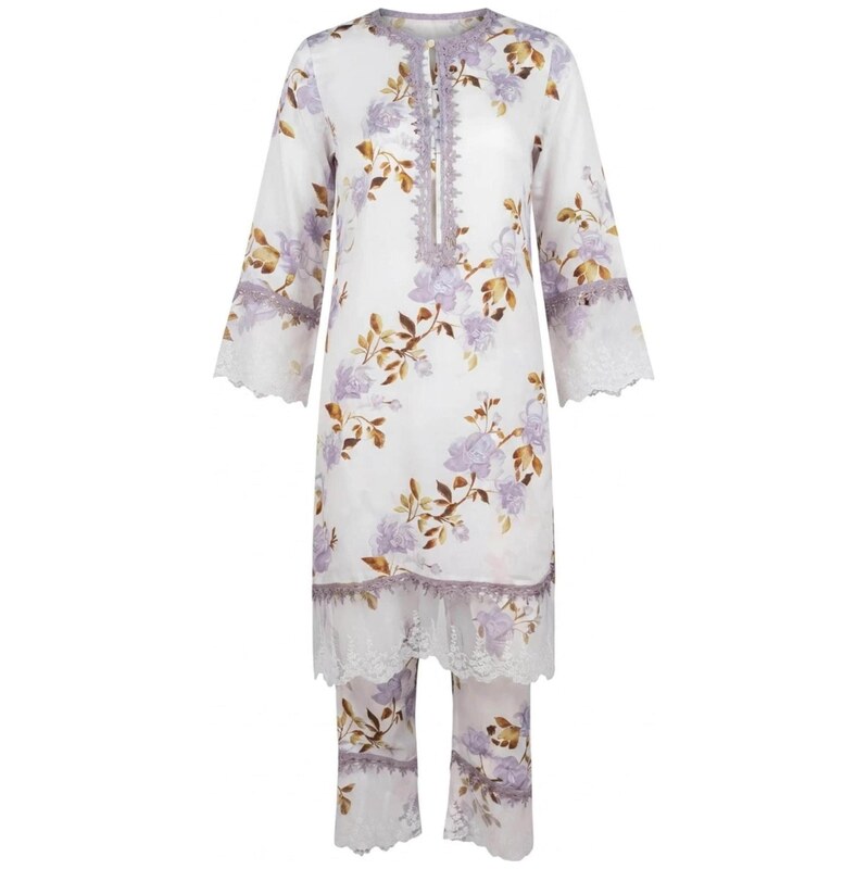 Radwa Tunika RADWA 2 PCs Womens Floral Co-ord Set offwhite