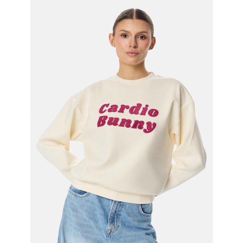 Cardio Bunny Mikina RETRO LOGO krémová