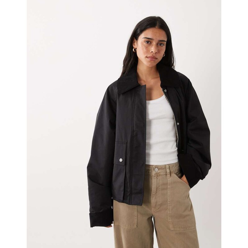 Mango parka jacket in black