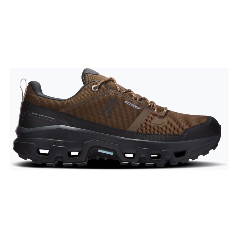 Pánské turistické boty On Cloudrock Low Waterproof earth/black