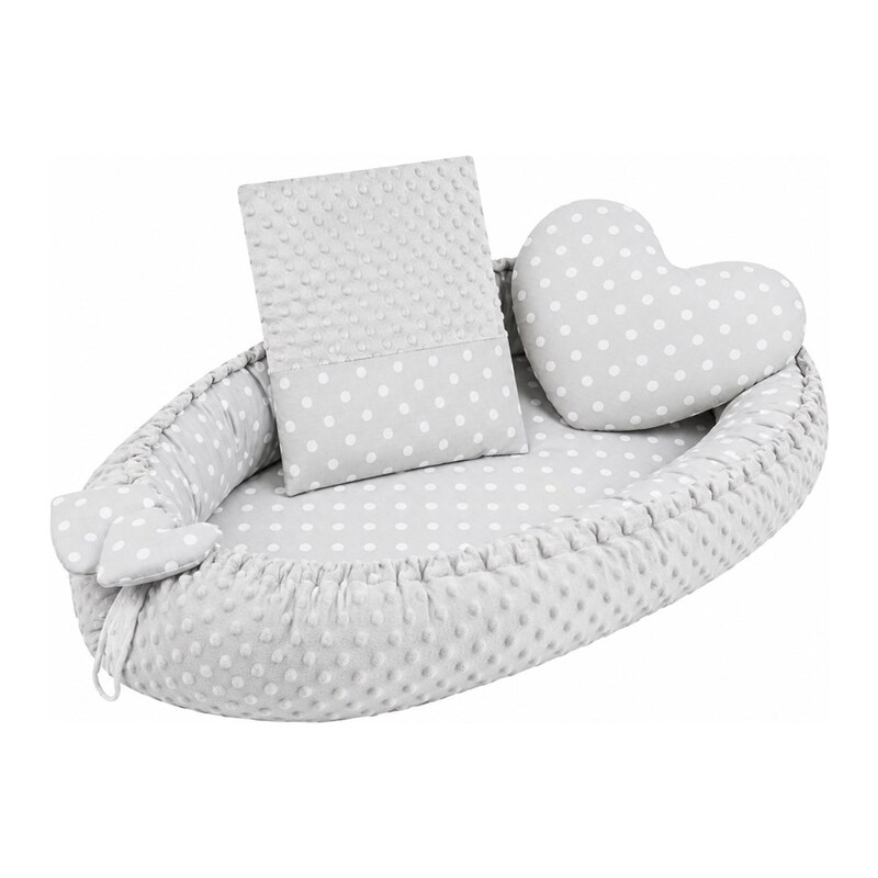 New Baby Luxusní hnízdečko s polštářkem a peřinkou z Minky -