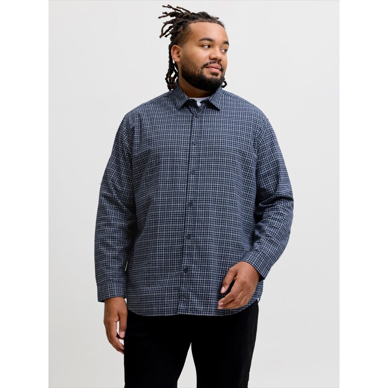 Jack & Jones Plus Košile JJCARTER námořnická modř / tmavě modrá