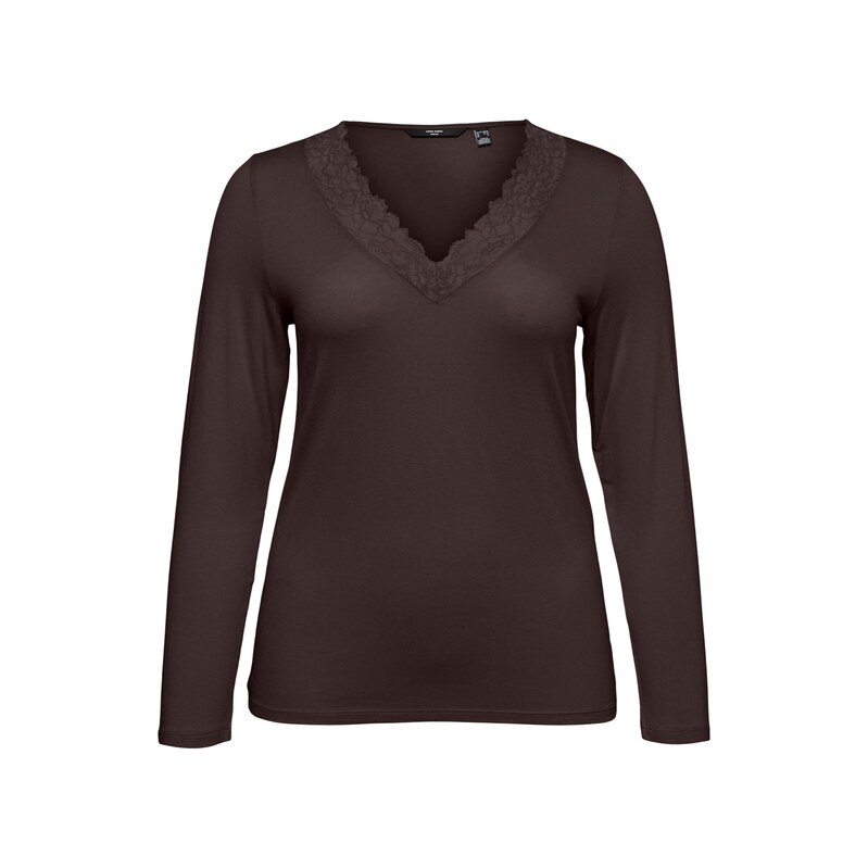 Vero Moda Curve Tričko VMRosa čokoládová
