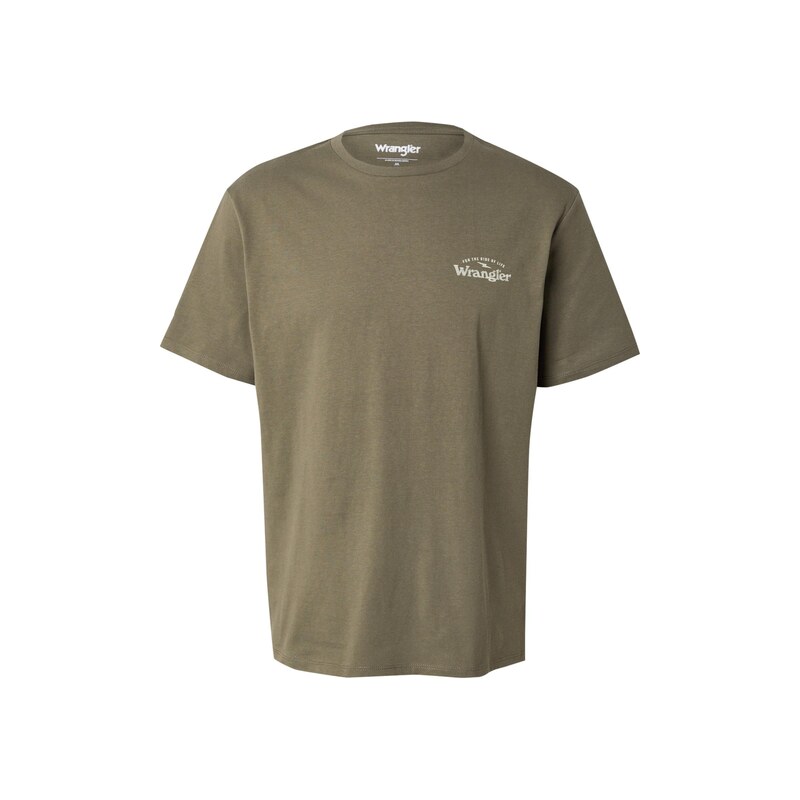 WRANGLER Tričko khaki / bílá