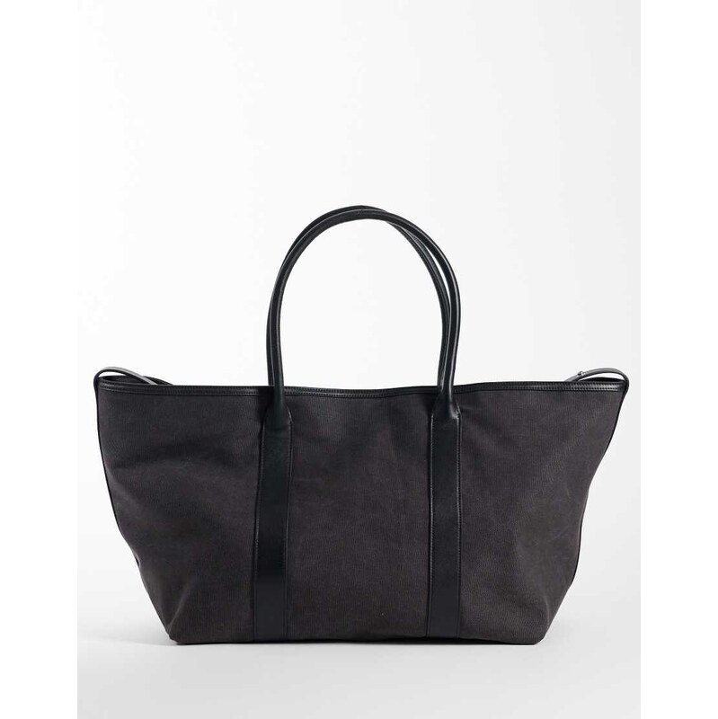 ARKET canvas oversized tote bag in black