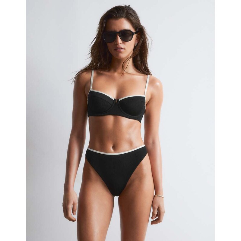 & Other Stories mix and match underwire cup bikini top in black