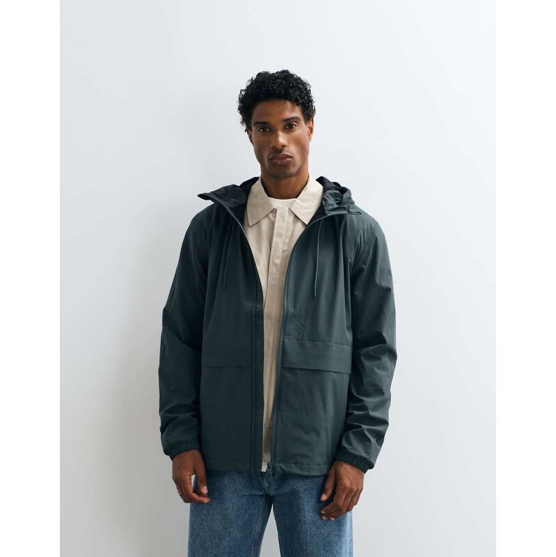 Rains 12420 Suva Hardshell waterproof relaxed hooded jacket in