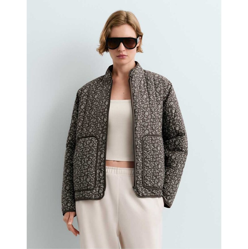 OYSHO Fellex aerogel floral waterrepellent midi padded jacket in