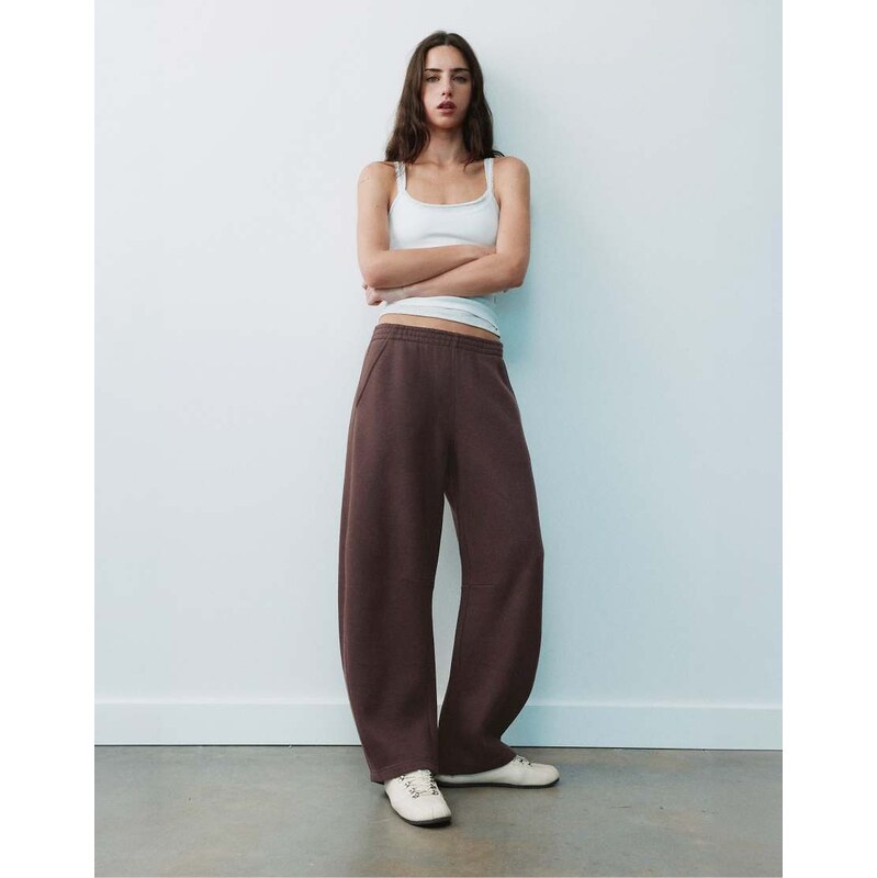 Pull&Bear Barrel-leg joggers in brown