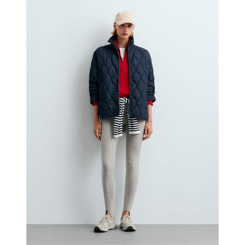 OYSHO Fellex aerogel denim-effect boxy padded jacket in navy