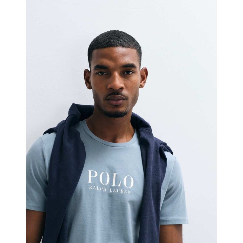 Polo Ralph Lauren loungewear t-shirt in grey with chest text