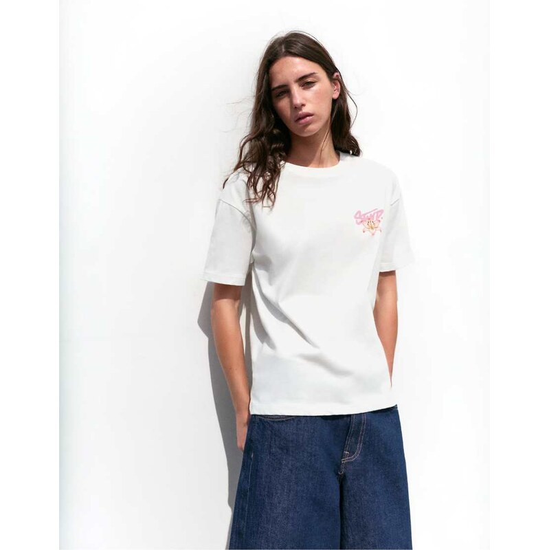Pull&Bear Floral t-shirt in white