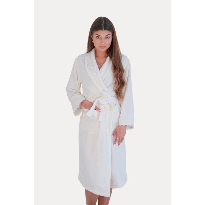 Soft Cotton Dámský elegantní župan PERLAv dárkovém balení, Bílá,