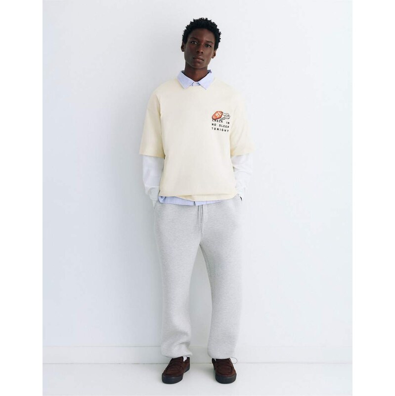 Pull&Bear Stwd graphic t-shirt in off white