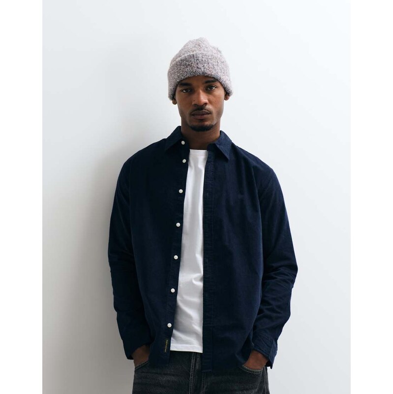 Jack & Jones regular cord shirt in navy