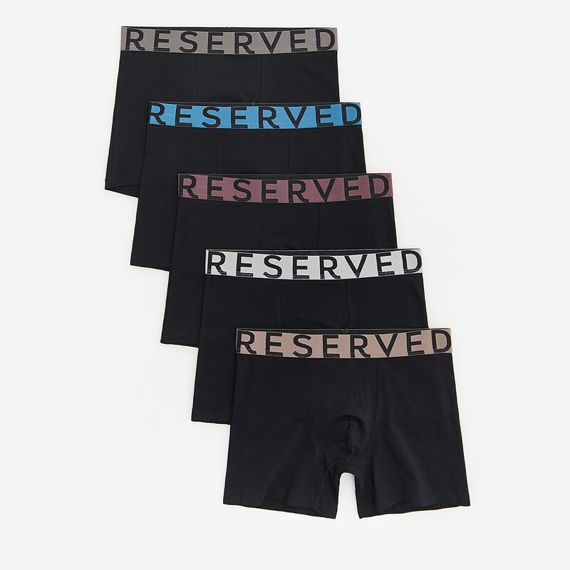 Reserved - Sada 5 boxerek long - černý
