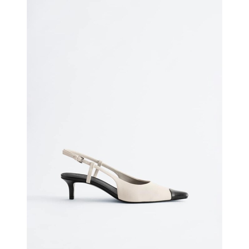 & Other Stories slingback pump in white & black