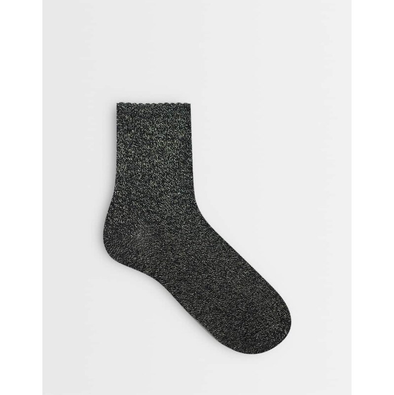 Pieces glitter socks in black and gold