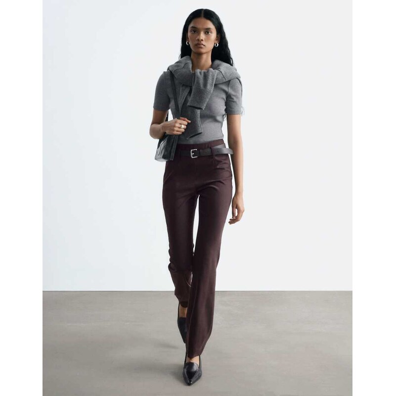& Other Stories co-ord wool blend slim leg trouser in chocolate