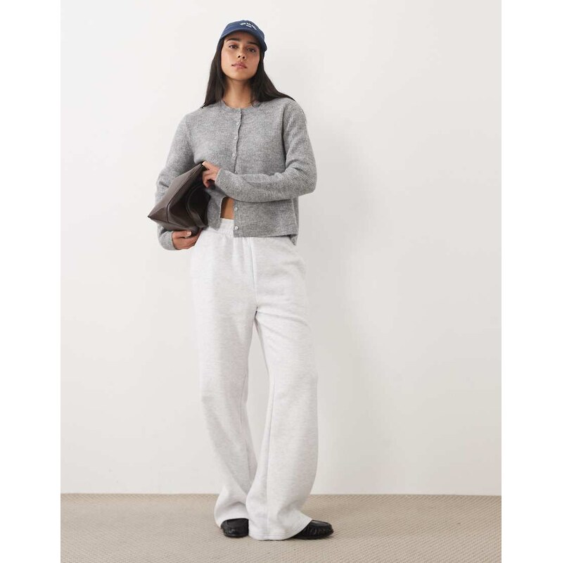 New Look wide leg jogger in grey marl