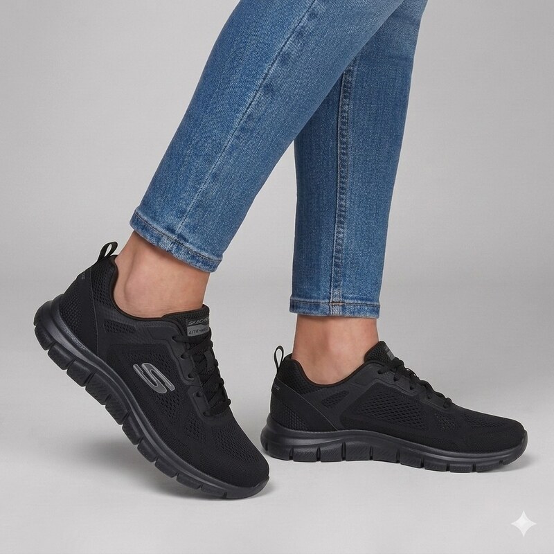 Skechers track - broader BLACK