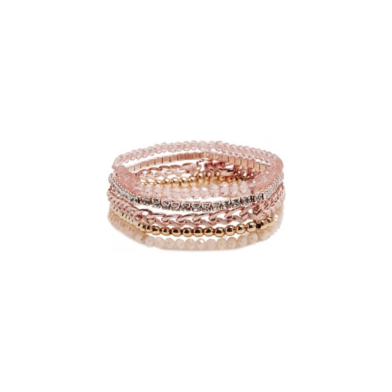 GUESS GUESS Pink and Two-Tone Bracelet Set - white