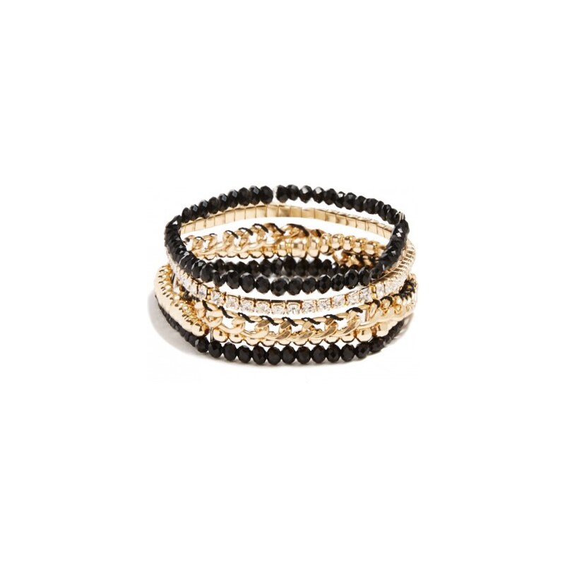 GUESS GUESS Black and Gold-Tone Bracelet Set - gold