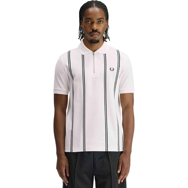 Fred Perry Tričko Polo fred perry blanco vertical stripe polo