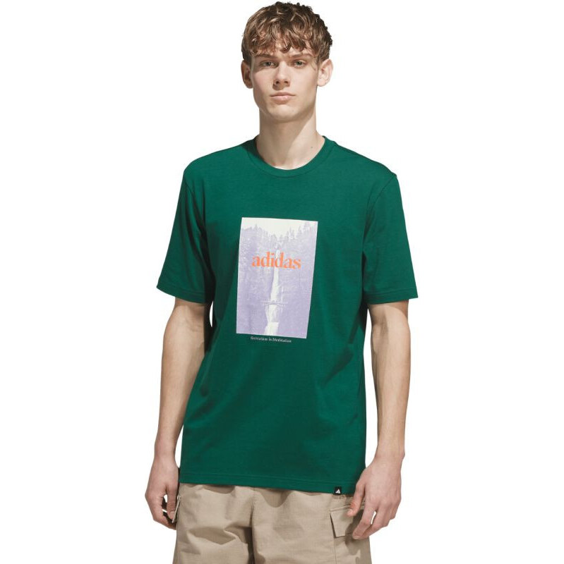 Pánské tričko adidas Waterfall Graphic, zelené, KS2173
