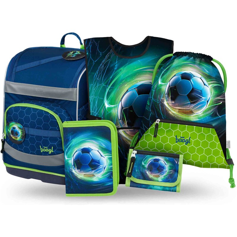 Baagl Zippy Plus Fotbalový Míč Dětské Školní Set, Modrá One Size