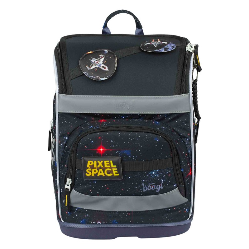 Baagl Zippy Plus Pixel Space Dětské Školní Aktovka, Černá One