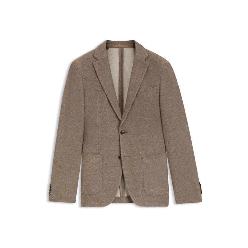 BOSS Slim-fit blazer in micro-patterned cotton