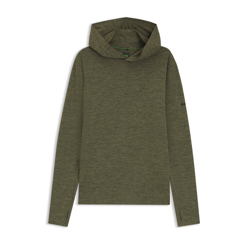 BOSS Active hoodie with thumbholes and moisture management