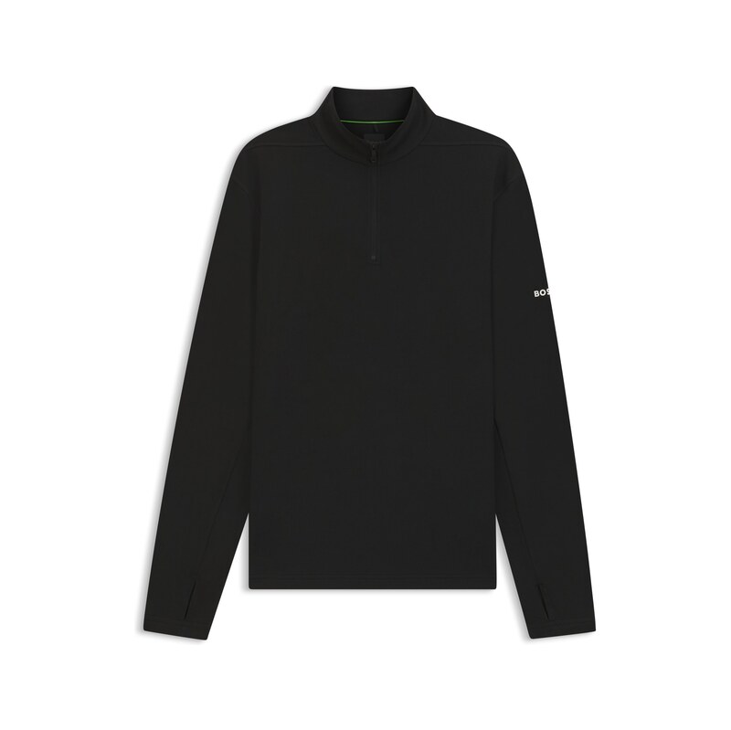 BOSS Active quarter-zip sweatshirt with moisture management